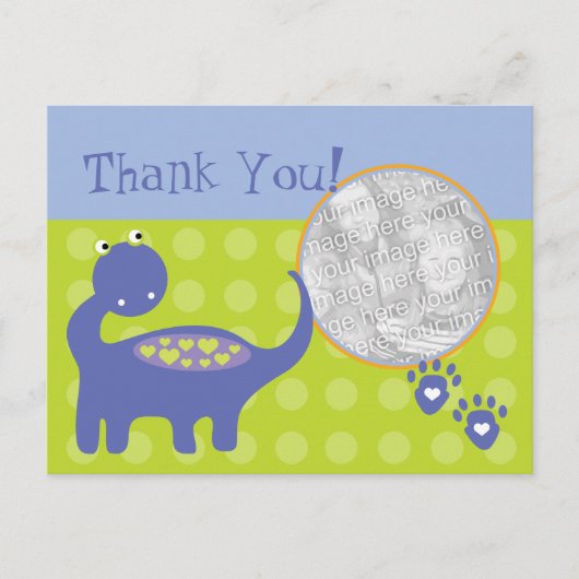 Purple Dinosaur誕生日写真ありがとう ポストカード (正面)