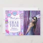 Purple Disco In My誕生日時代の誕生日写真 サンキューカード (正面)