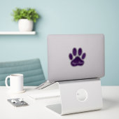 Purple Dog Paw Print With Custom Name Personalized シール (デスク上のノートパソコン)