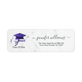 Purple Double Graduation Return Address ラベル