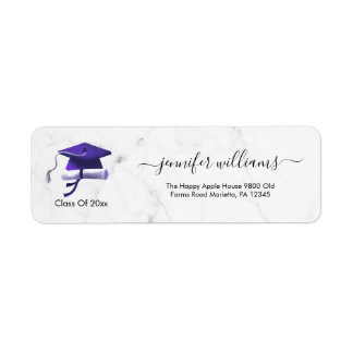 Purple Double Graduation Return Address ラベル