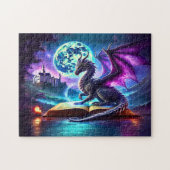 Purple Dragon Reading Book Blue Moon ジグソーパズル (横)