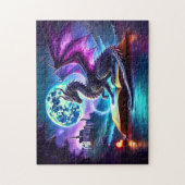Purple Dragon Reading Book Blue Moon ジグソーパズル (縦)