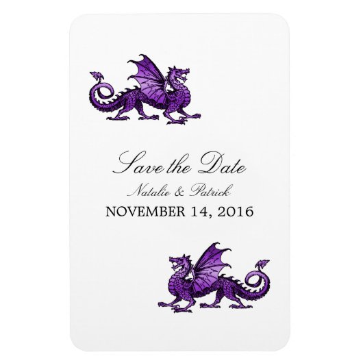 Purple Dragon Save the Date Magnet マグネット (縦)