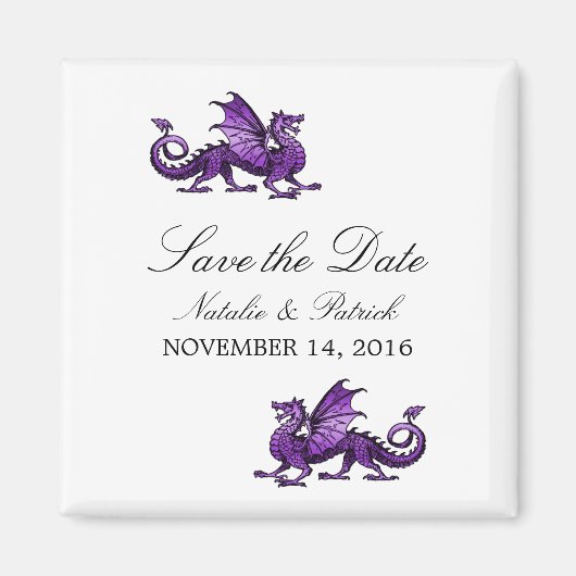 Purple Dragon Save the Date Magnet マグネット (正面)