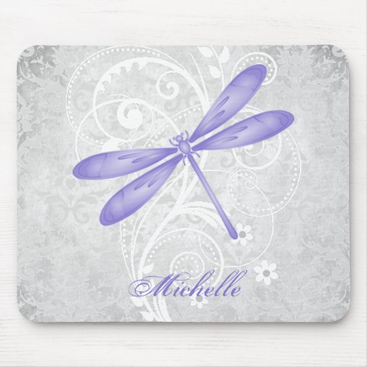 Purple Dragonfly Personalized Mousepad マウスパッド (正面)