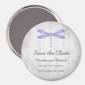 Purple Dragonfly Save the Date Magnet マグネット (正面/裏面)
