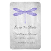 Purple Dragonfly Save the Date Magnet マグネット (縦)