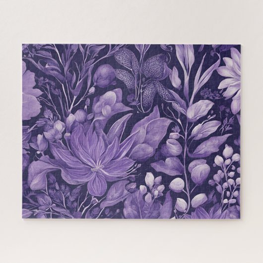Purple Dream Elegant Botanical Design  ジグソーパズル (横)