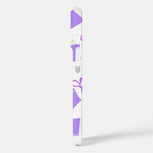 Purple Dreamy Books & Bows Pattern Case-Mate iPhoneケース (裏面 / 左)