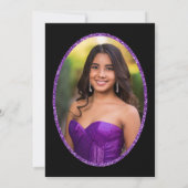 Purple Dress and Tiara Custom Photo Quinceanera 招待状 (裏面)