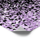 Purple Dress Faux Glitter Quinceanera Welcome ポスター (角)