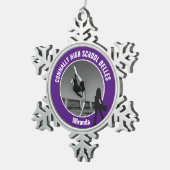 Purple Drill Team Photo High School Dancer スノーフレークピューターオーナメント (右)