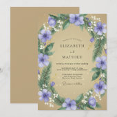 Purple Earthy Woodland Wedding 招待状 (正面/裏面)