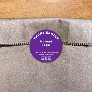 Purple Easter Business Round Sticker ラウンドシール