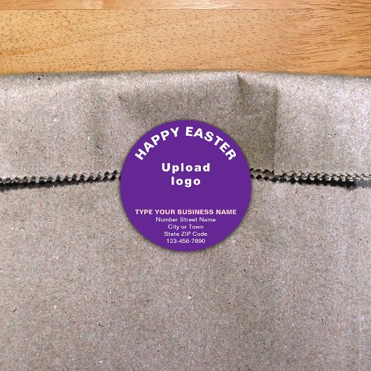 Purple Easter Business Round Sticker ラウンドシール