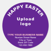 Purple Easter Business Round Sticker ラウンドシール (正面)