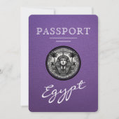 Purple Egypt Passport Wedding Save the Date セーブザデート (正面)
