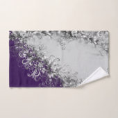 Purple Elegance and Grey Towel Set バスタオルセット (ハンドタオル)
