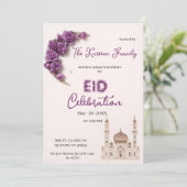 Purple Elegant Eid Celebration  Party Invitation シーズンカード (スタンド正面)