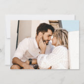 Purple Elegant Modern Script Photo Collage Wedding セーブザデート (裏面)