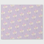 Purple Elephant Birthday Party Gift Wrapping Paper ラッピングペーパー (フラット)