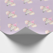 Purple Elephant Birthday Party Gift Wrapping Paper ラッピングペーパー (角)