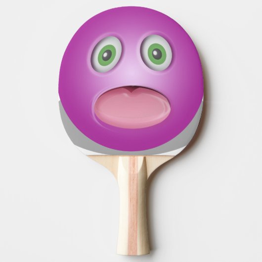 Purple Emoji -顔 卓球ラケット (正面)