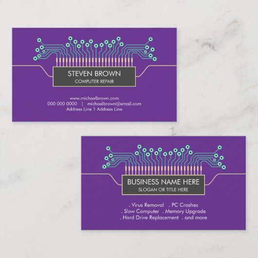 purple engineer Science Circuit Board Code 名刺 (正面/裏面)
