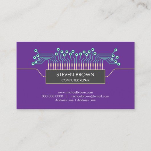 purple engineer Science Circuit Board Code 名刺 (正面)