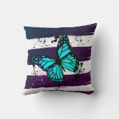 Purple Ephemera vibrant color art クッション (裏面)