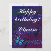 Purple Ephemera vibrant color art サンキューカード (正面)