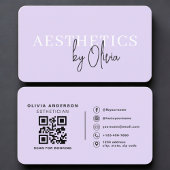 Purple Esthetician Skincare QR Code  名刺