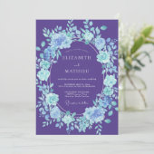 Purple Ethereal Floral Wedding 招待状 (スタンド正面)