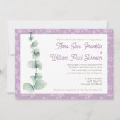 Purple Eucalyptus Floral Wedding Invitation 招待状 (正面)