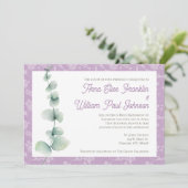 Purple Eucalyptus Floral Wedding Invitation 招待状 (スタンド正面)