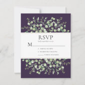 Purple Eucalyptus Wedding 出欠カード (正面)