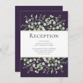 Purple Eucalyptus Wedding Reception エンクロージャーカード (正面/裏面)