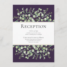 Purple Eucalyptus Wedding Reception エンクロージャーカード