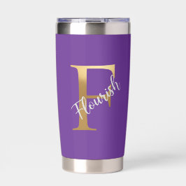 Purple F, Flourish Travel Tumbler 保温保冷タンブラー