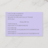 Purple Fabricデザイナーのファッションオートクチュール 名刺 (裏面)