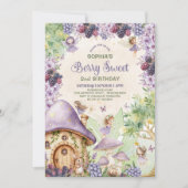 Purple Fairy Berry Sweet 2nd Birthday Invitation 招待状 (正面)