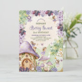 Purple Fairy Berry Sweet 2nd Birthday Invitation 招待状 (スタンド正面)