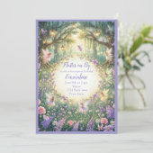  Purple Fairy Floral Woodland Birthday Invitation 招待状 (スタンド正面)