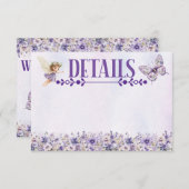 Purple Fairy Watercolor Floral Birthday Details  (正面/裏面)