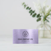 Purple Faux Brushed Metal Professional QR Code 名刺 (スタンド正面)