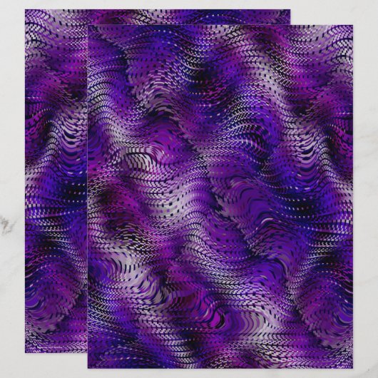 Purple Faux Snakeskin Scrapbook Paper 2-Sided Page (正面/裏面)