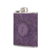 Purple Faux Tooled Leather Vinyl  フラスク (左)