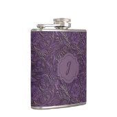 Purple Faux Tooled Leather Vinyl  フラスク (右)