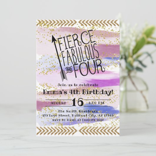 Purple Fierous Fabulous & 4 4th Birthday 招待状 (スタンド正面)